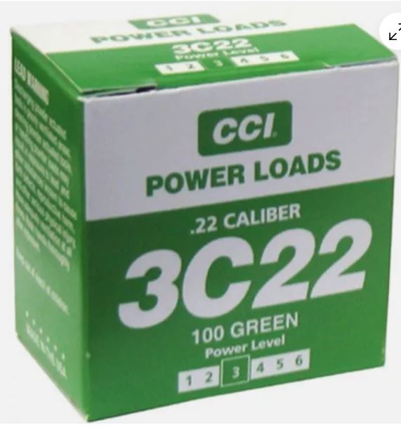 22CAL3 #3 22CAL  0.22 Steel & Concrete Strip/Single-Use Load/Booster Caliber Green Single Shot Powder Loads 