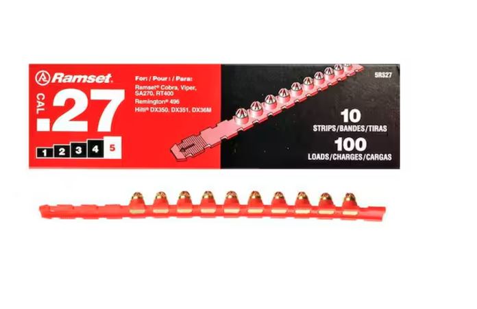 27CAL5 #5 27CAL  0.27 Steel & Concrete Strip/Single-Use Load/Booster Caliber Red Strip Loads 