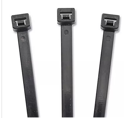 44325  40 lb Black Plastic Cable Ties 10" (50 Pcs)