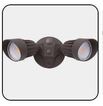 SL-20W-BZ-30K  2-HEAD LED SECURITY LIGHT 120V 3000K 20W 1300LM 