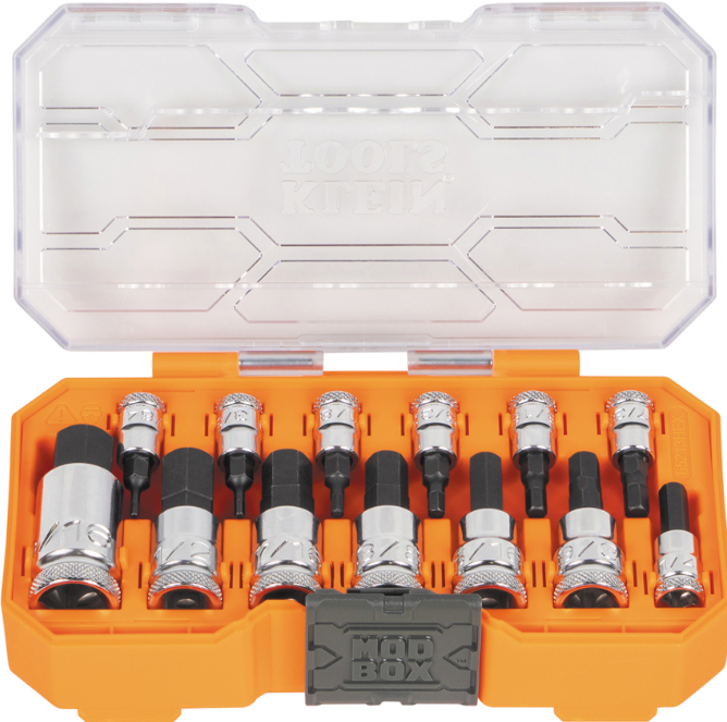 [65213HEX] 65213HEX   KLEIN TOOLS HEX BIT SOCKET SET KNURLED 13 PIECES