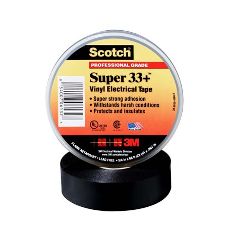 SUPER33+ SCOTCH PROFESSIONAL GRADE VINYL ELECTRICAL TAPE [AUTOMOVIL] BLACK