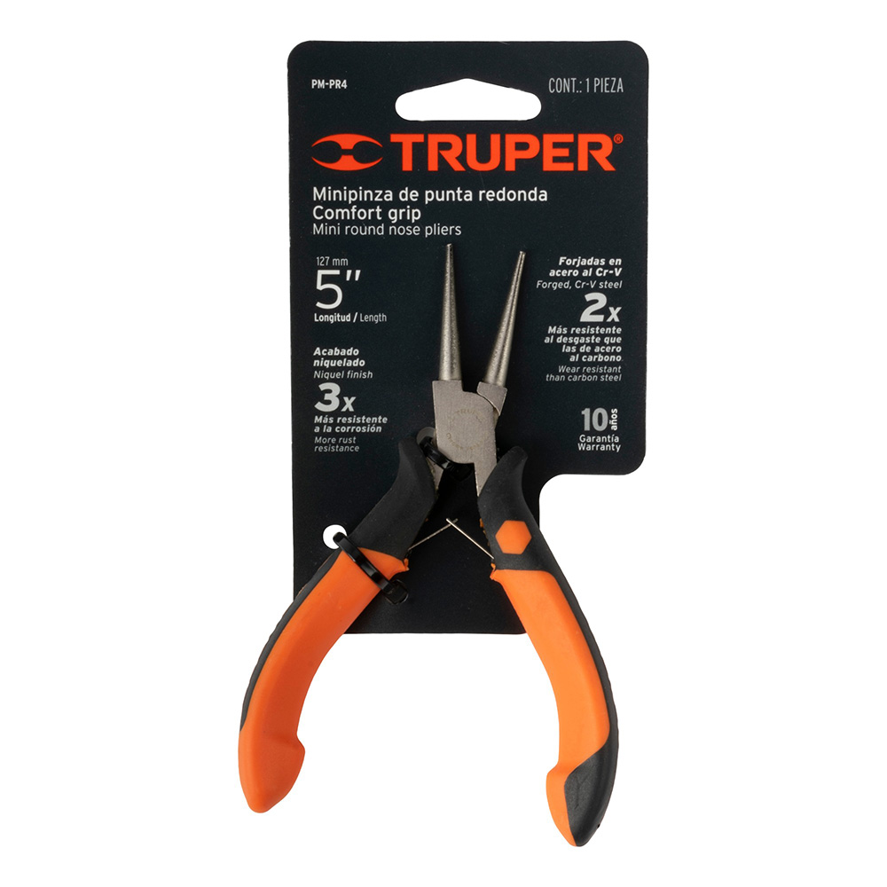 17370  4 3/16" Comfort Grip Round Nose Plier