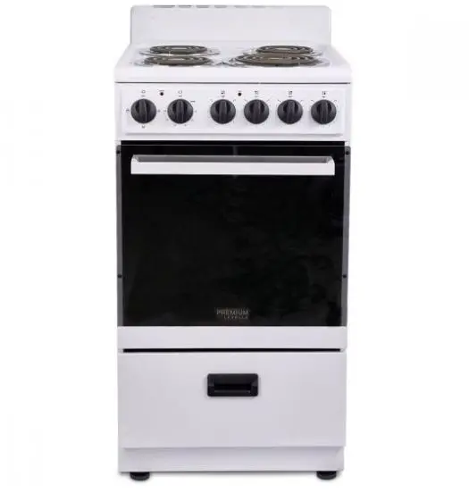 PRE2025GW   20″ 4 Burners Freestanding Electric Stove PREMIUM HORNILLA
