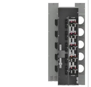 WMM51225R Residential Meter Stack, 1-Phase 3-Wire Incoming and Outgoing, 4 Jaws Ringless Type , 5 meter positions per stack, 225A max tenant breaker - Outdoor SIEMENS