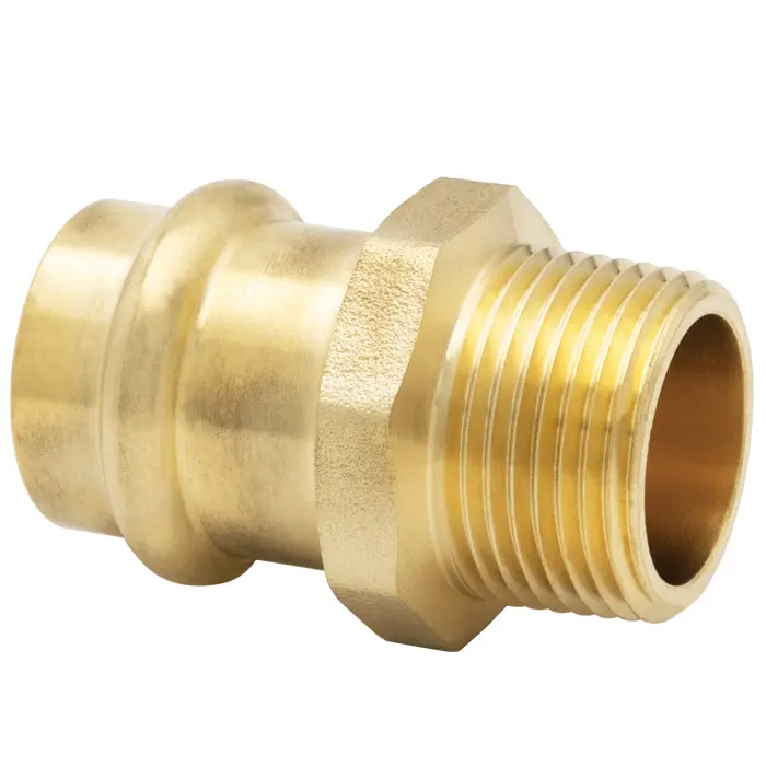 450-757P  1-1/2'' NO LEAD DZR FORGED BRASS PRESS X MNPT ADAPTER 