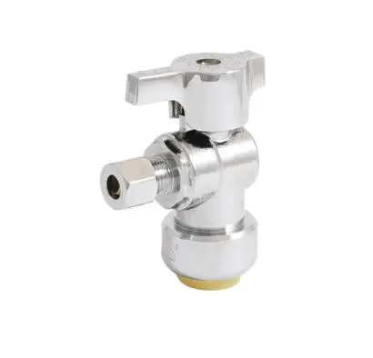 114-943NL  1/2''-3/8'' NO LEAD CHROME-PLATED FORGED BRASS 1/4-TURN BALL-TYPE ANGLE STOP VALVE