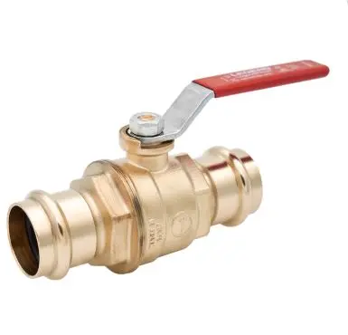 94VLF10601TMG  101-206NL  1-1/4'' Press No Lead Forged Brass Full Port Ball Valve with Red Handle