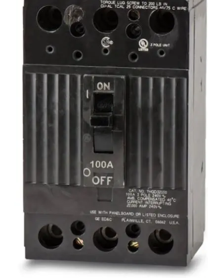  THQD32100 TMQC32100 3 Pole Circuit Breaker 22K-42K 100AMP General Electric