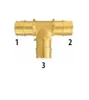 EPXT34  3/4 in. Brass PEX-A Barb Tee Fitting