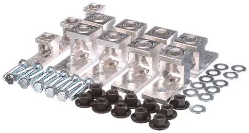 [TLK35Q] TLK35Q Siemens Low Voltage Low Voltage Transformer accessories. (Dry-type 600 Volt Class). Terminal lug kits for 3-Phase ventilated transformers. AIR (150 kA). Primary terminal lugs: 3 terminal lugs: 8 (1/0-750 kcmil). Note: terminal bolts included (Primary, Secondary): (3/8 x 1-1/2, 3/8 x 1-1/2)