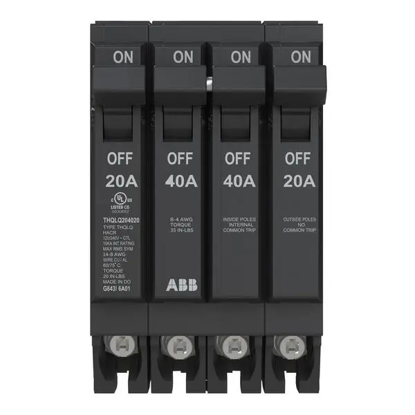 THQLQ204020 Q-Line 2-20 Amp Single-Pole 1-40 Amp Double-Pole Quad 120/240-Volts Circuit Breaker