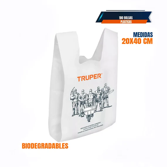68052 100 PLASTIC BAGS OF 20X40 CM TRUPER