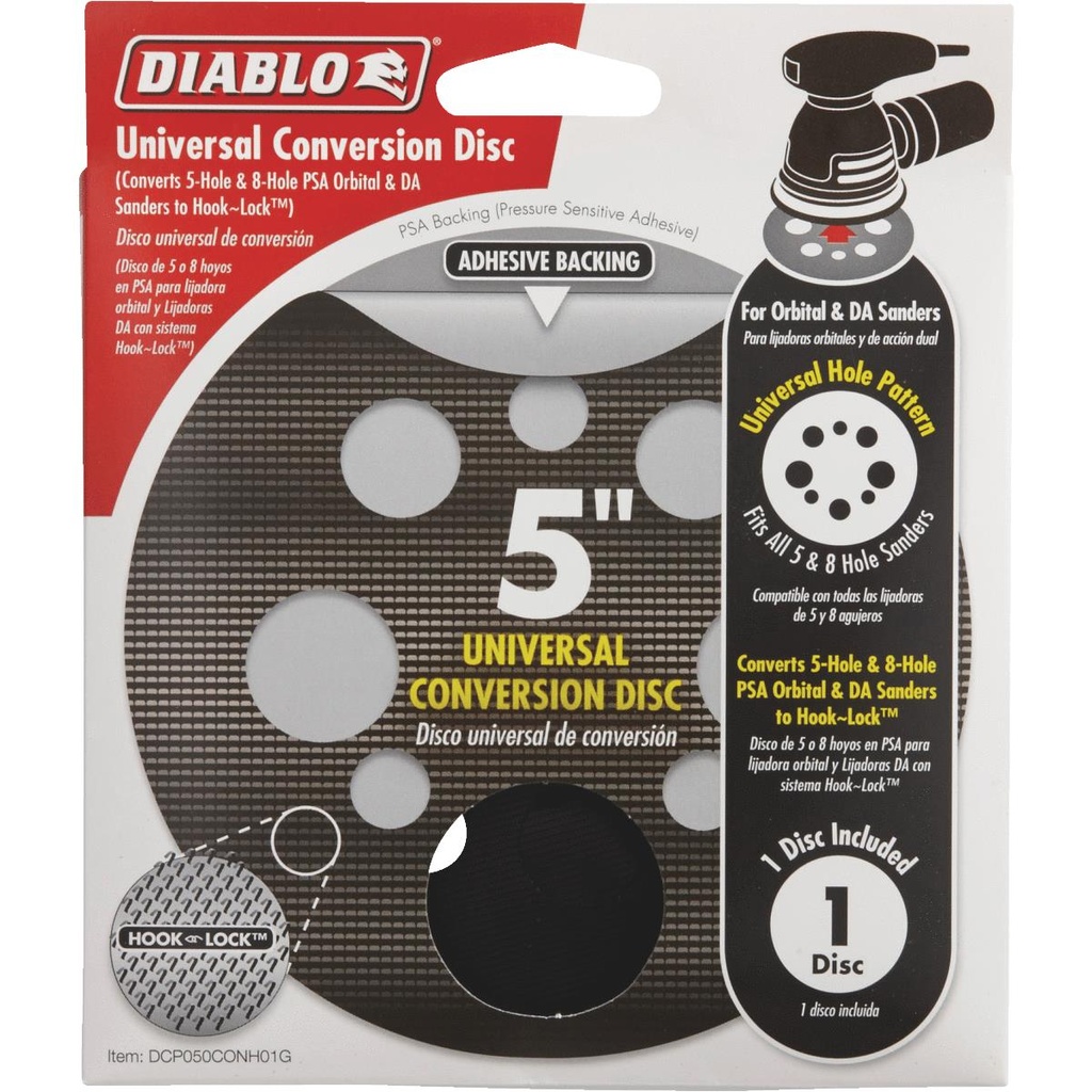 DCP050CONH01G  5" Random Orbital Sander Universal Conversion Disc