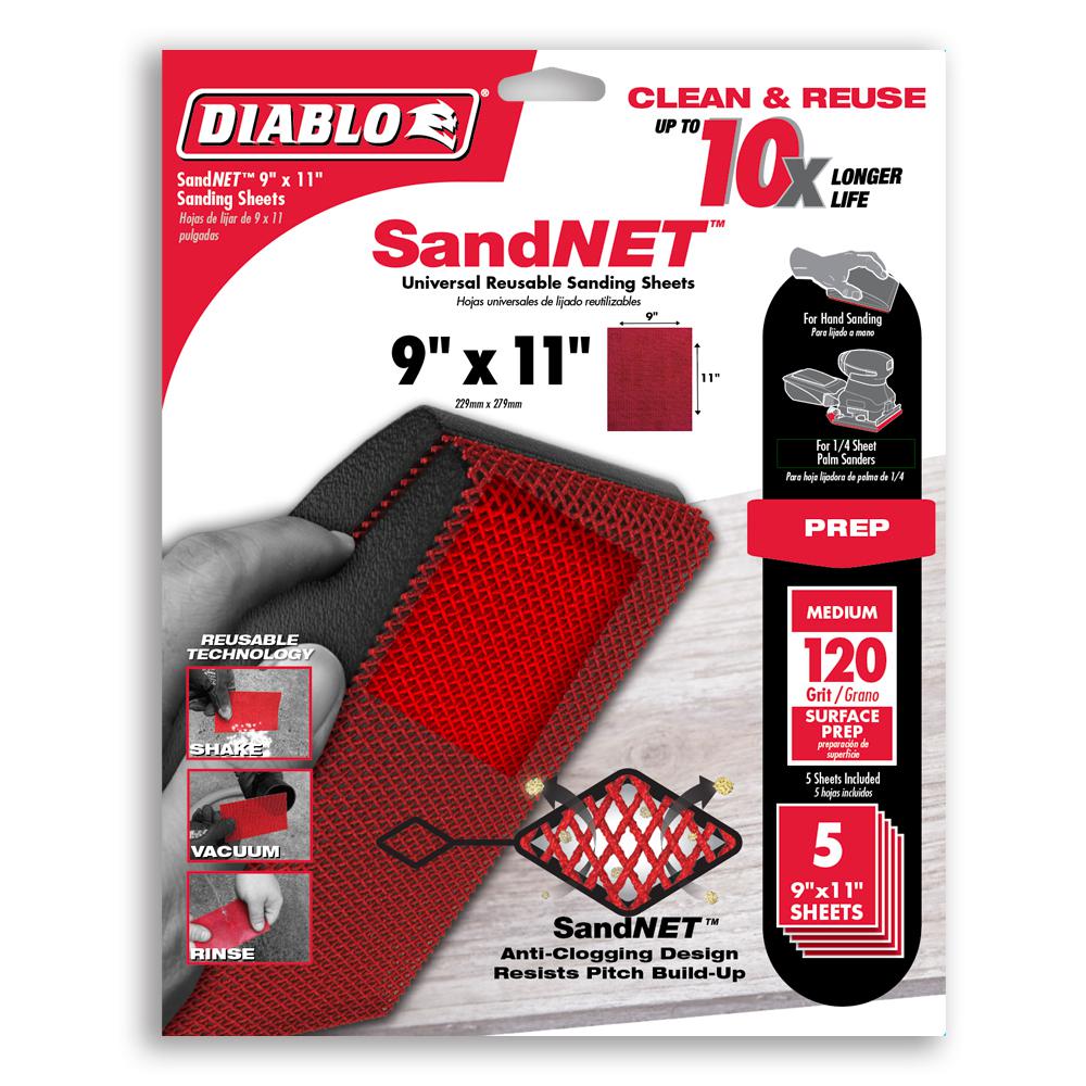 DND911120H05G  9" x 11" Sand Demon™ 120-Grit Reusable Sanding Sheets (5-pk) DIABLO