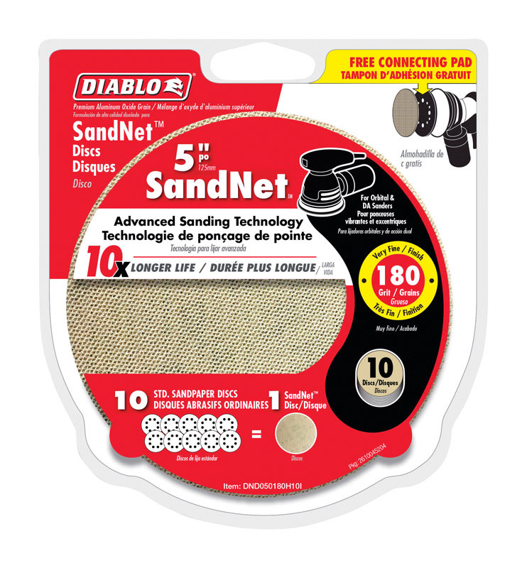 DND050180H10I  5" Sand Demon™ 180-Grit Reusable Sanding Discs with Connection Pad (10-pk) DIABLO