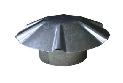 010958  Umbrella Cap Heavy duty galvanized roof vent cap to efficiently evacuate fumes from flues or pipes 