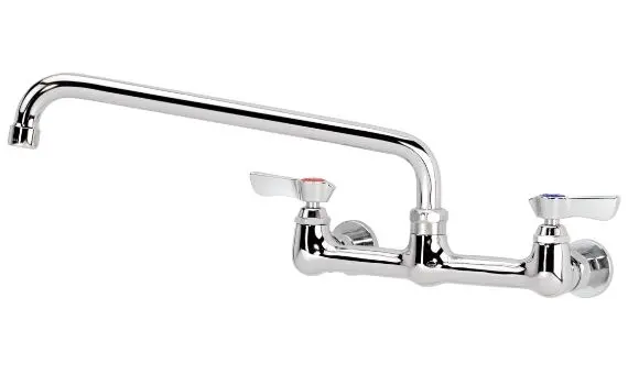 12-812L   Silver Series 8" Center Wall Mount Faucet with 12" Spout valve  