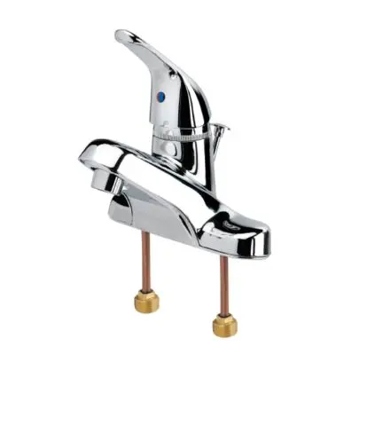 12-525L  Silver Series 4" Center Single Lever Handles Faucet with Pop-up Drain VALVE