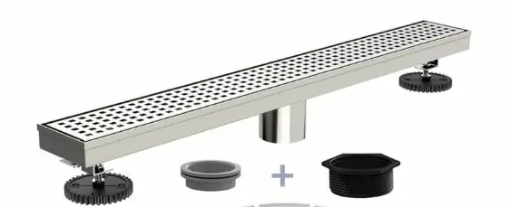 F6001  24 in Linear Shower Drain, Rectangular, Brushed Nickel 