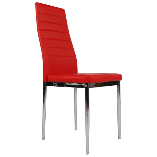 CH258  DINING CHAIR CHROME LEGS WHITE, BLACK ,RED, GREY, PU  4PCS/1BOX