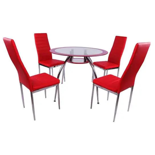 BELLA DINING SET  CHAIR COLORS WHITE BLACK GREY RED