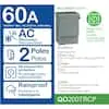 QO200TRCP QO 60 Amp 240-Volt 7.4 kW Non-Fuse AC Disconnect outdoor air conditioner disconnect 60 Amp Enclosed molded case switch Not fusible Rainproof 240-Volt ANSI certified and UL listed             