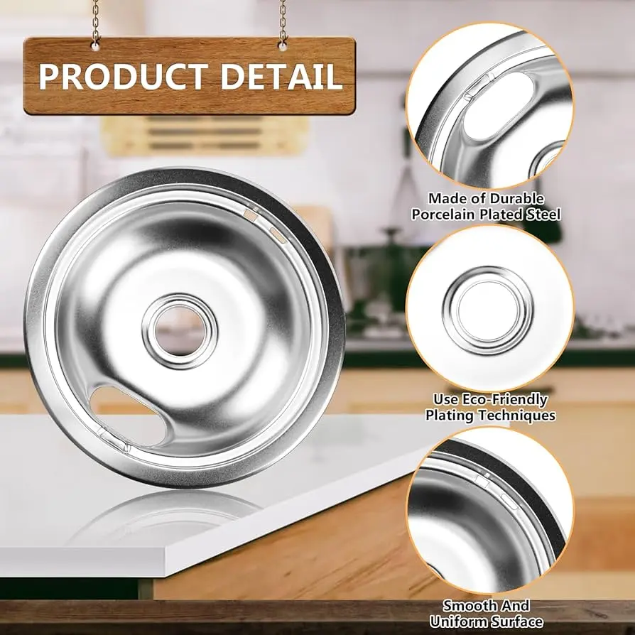 8 in Chrome Drip Pan for Ranges-