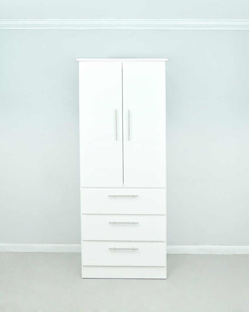WARDROBE  BLACK WHITE FRESNO LULA 29.5''W X 72''H X 22''D