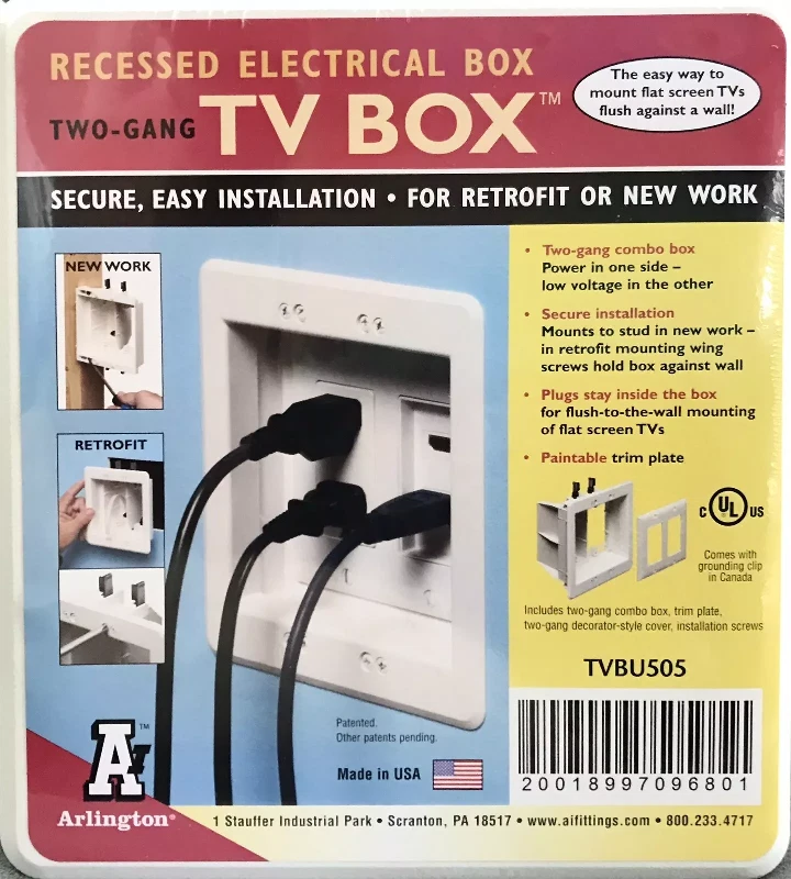 TVBR505K  2-GANG WHITE TV BX KIT ARLINGTON