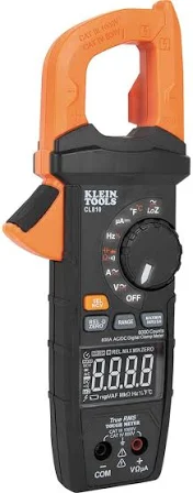 Digital Clamp Meter with Flashlight, 600A AC/DC, True RMS
