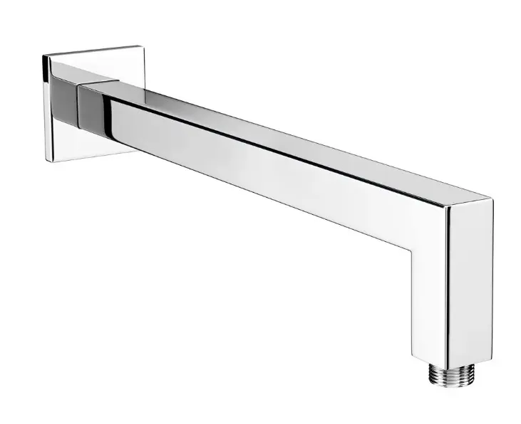 Square Shower Arm with Escutcheon, Chrome Finish-