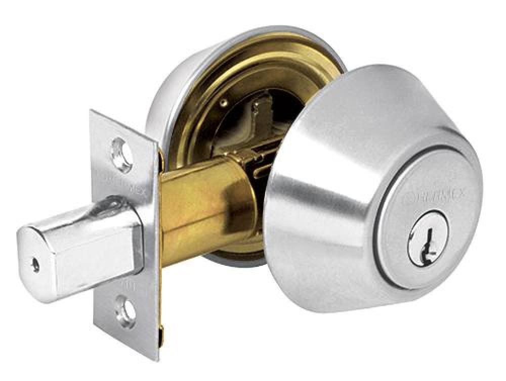 23611  Satin Chrome Plated Double Cylinder Deadbolt CERROJO 
