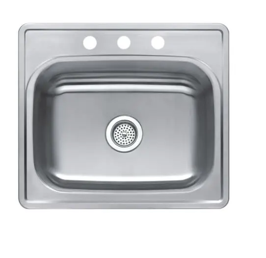 481-2967  single bowl top-mount sink fregadero 3 HOLE   25''X22''X 8'' 22G  10 LBS 