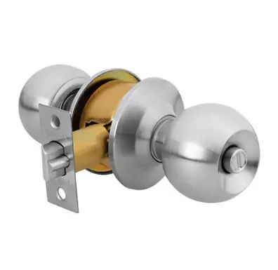 28053  Cyl ballknob lock,bed,matte chrome,HB,bl CUARTO,RECAMARA