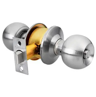 23568  Knobset Lock Bal Satin Chrome Bath BANO