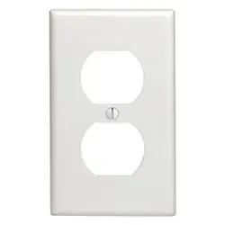 86801 Mulberry, 1-Gang Duplex Receptacle, Jumbo, Metal, White, Wall Plate