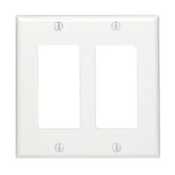 86835 Mulberry, 2-Gang 2 Decora/GFI, Jumbo, Metal, White, Wall Plate