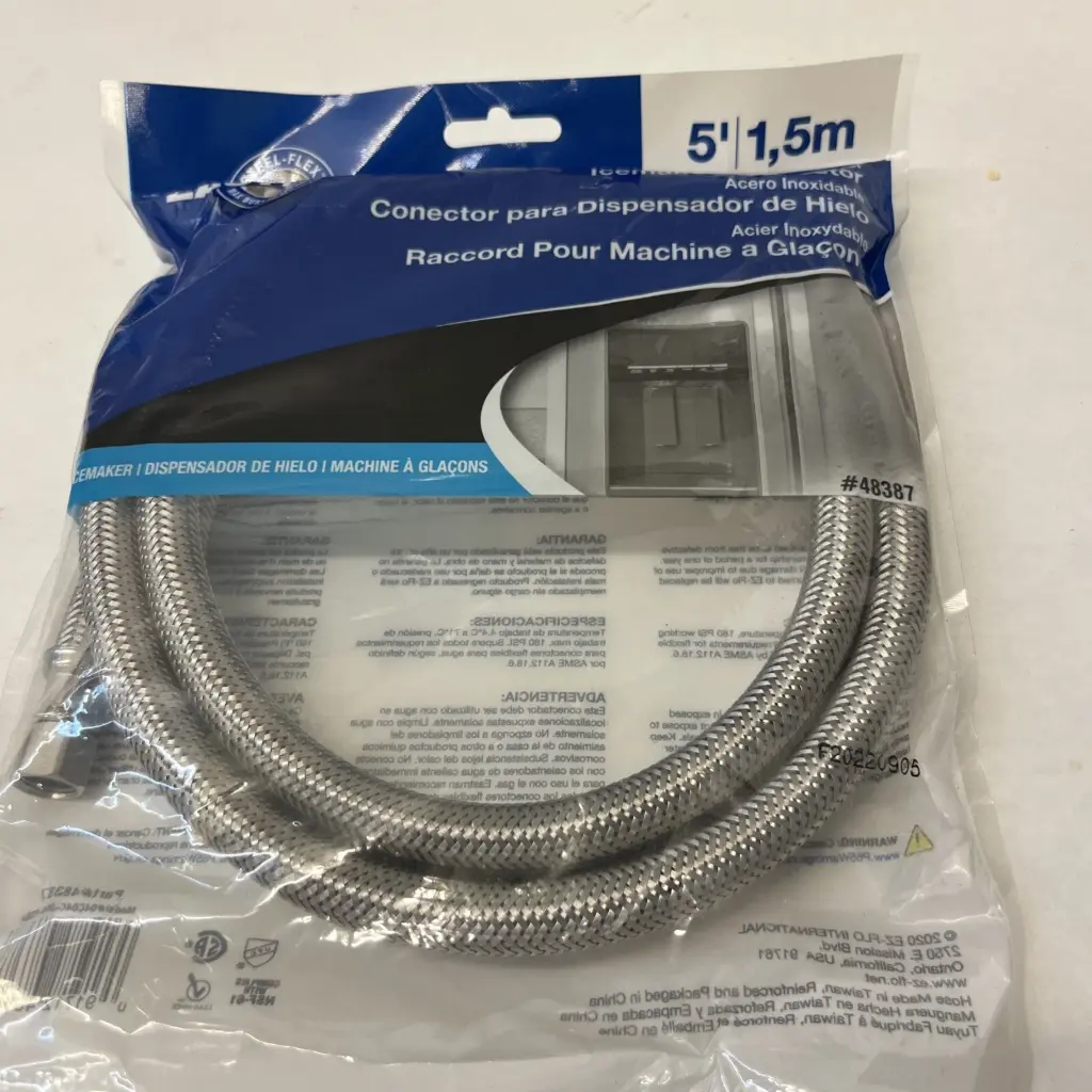 48387   CONECTOR PARA DISPENSADOR DE HIELO  DE ACERO INOXIDABLE  1/4 X 1/4   5'