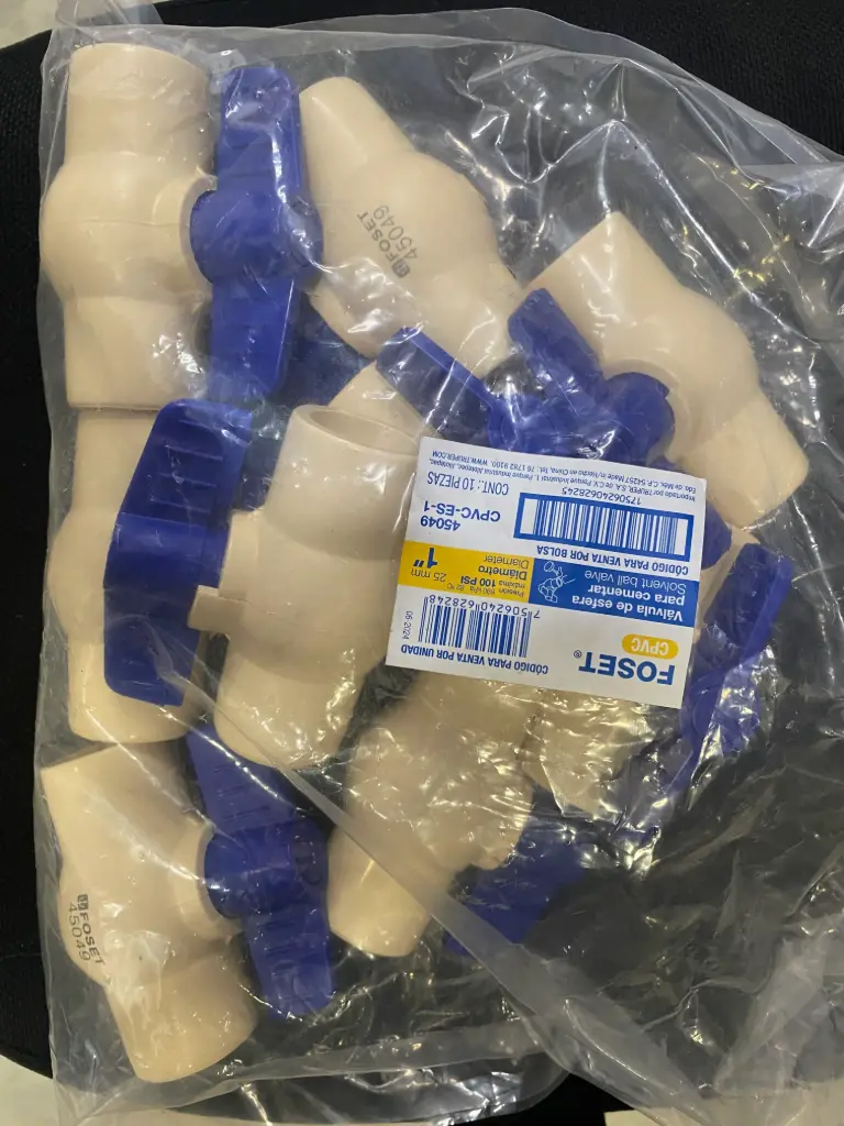 CPVC-ES-145049  VALVE 1'' CPVC 10 PIEZAS 