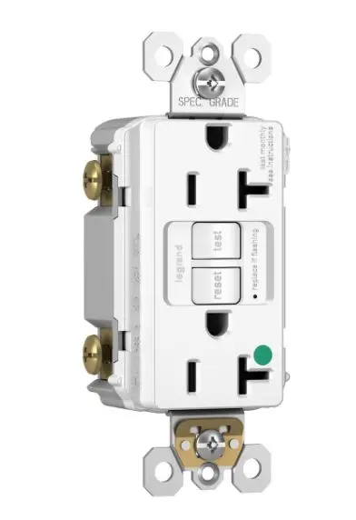 2097HGTRW  SELF-TEST GFCI REC HOSP TAMP RES 20A WH OULET