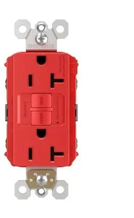 2097HGTRRED  SELF -TEST GFCI REC HOSP TAMP RES 20A OULET