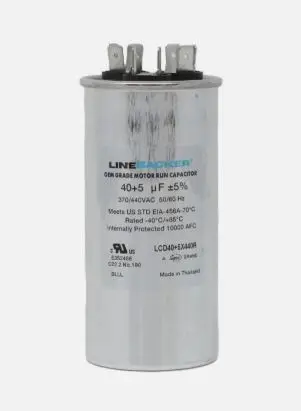 LCD40+5X440R  Round Dual Run Capacitor 40 + 5 MFD 440V