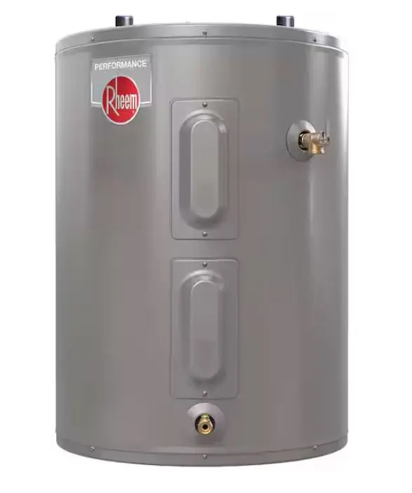  XE28S06STB45U1 1011174420  Rheem Performance 28 Gal. Short 4500-Watt Double Element Electric Water Heater with 6-Year Warranty  19-3/4 W  X 30 H LOWBOY CALENTADOR