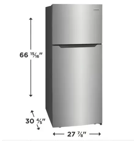 FFHT1822UV    S. STEEL REFRIGERATOR     Frigidaire 18 Cu. Ft. Top Freezer Refrigerator