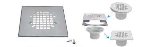 PD55-23QK   SHOWER DRAIN SS SQUARE TOP STRAINER ADAPTER KIT