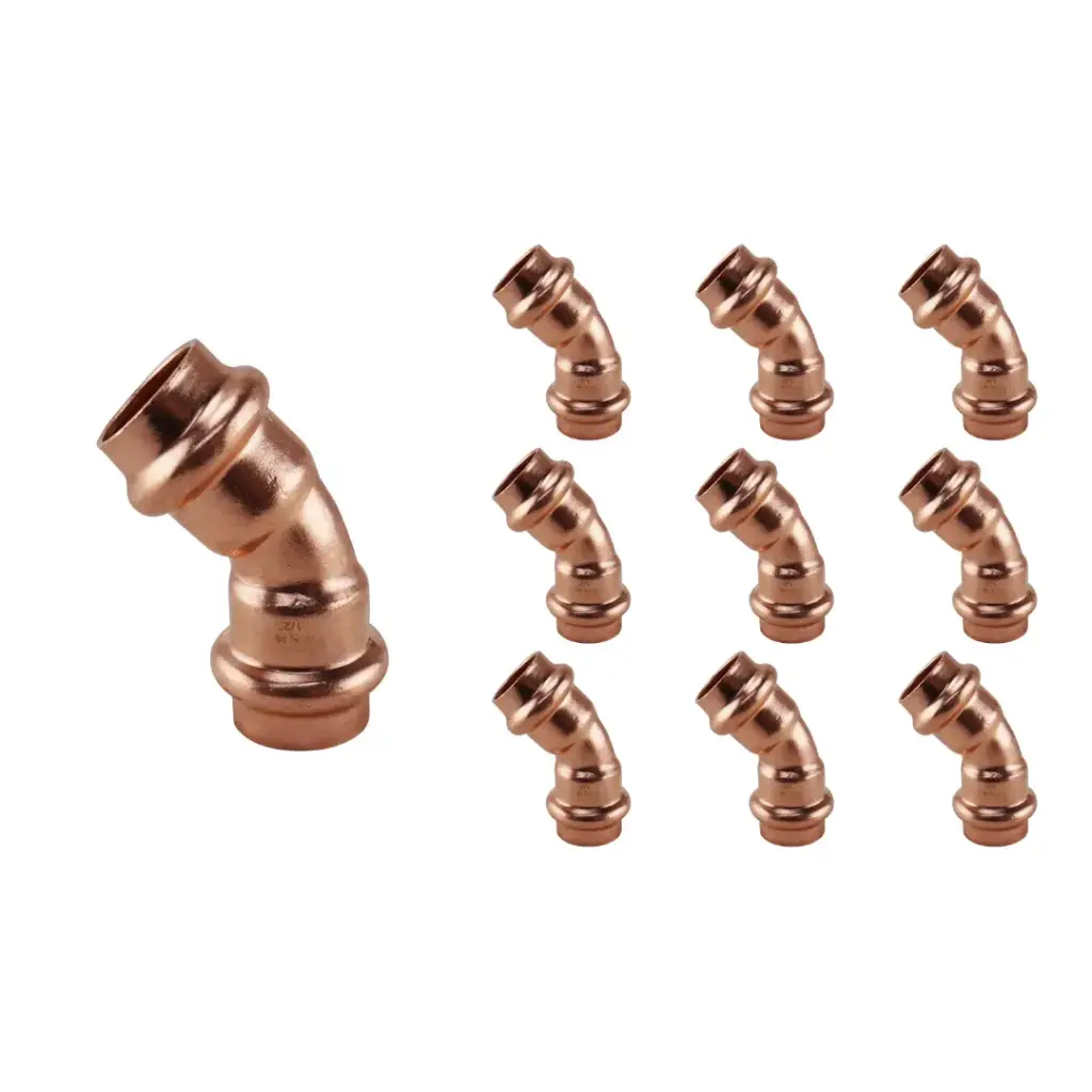 [XPRE1245P10] Press Elbow Fitting, 45°, 1/2 in (10-Pack)