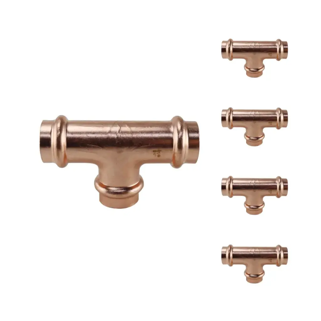 Copper Press Tee Fitting, 3/4 in (5-Pack)