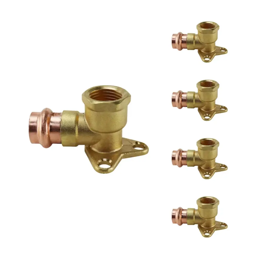 XPRDEE12P5  1/2 IN X 1/2 IN COPPER 90 DEGREE PRESS X BRASS FPT DROP ELBOW (5-PACK)