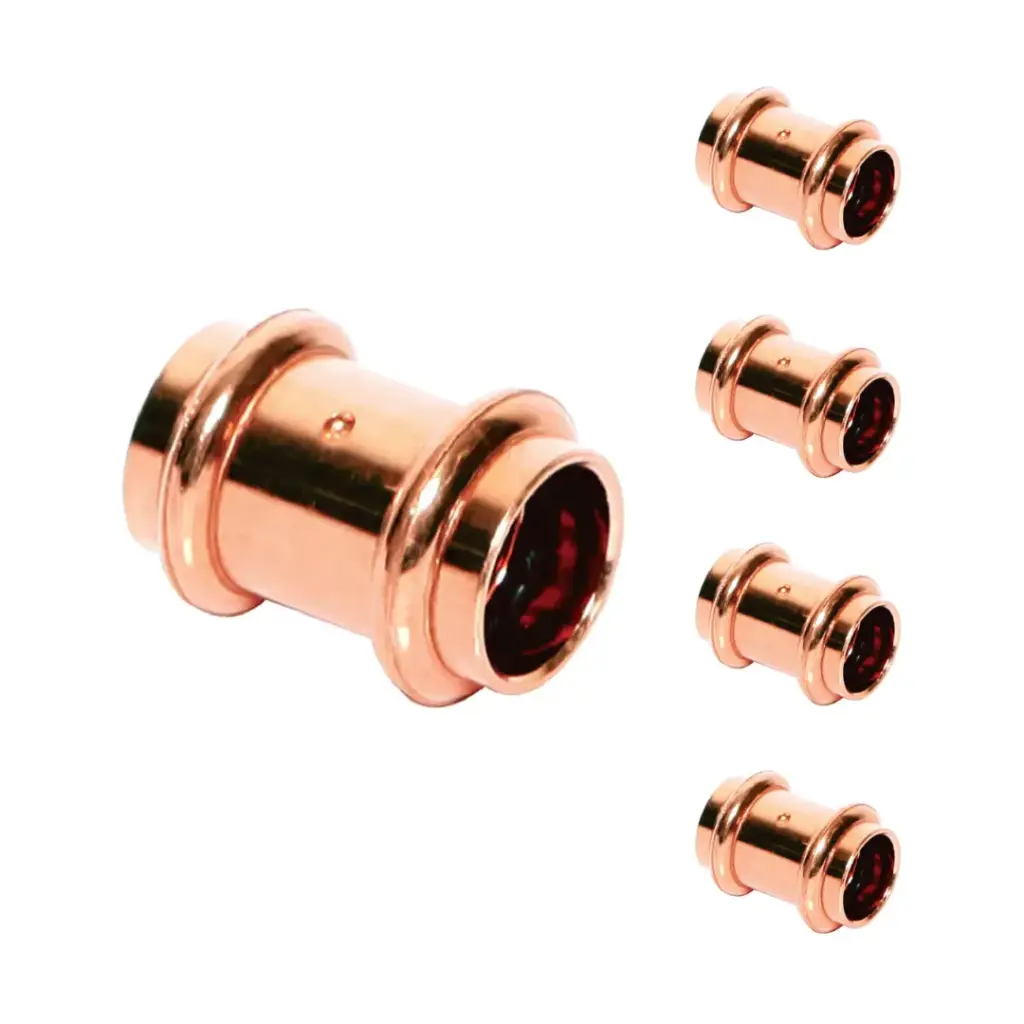 Copper Press Coupling with Stop, 1 in (5-Pack)